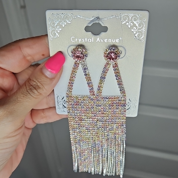 Jewelry - Pink and Silver Dangle Earrings